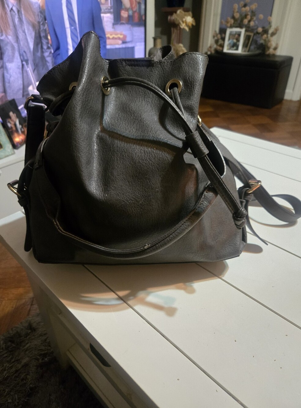 Classic Skate Grey Drawstring Bucket Bag - Women Nwot - Picture 6 of 6
